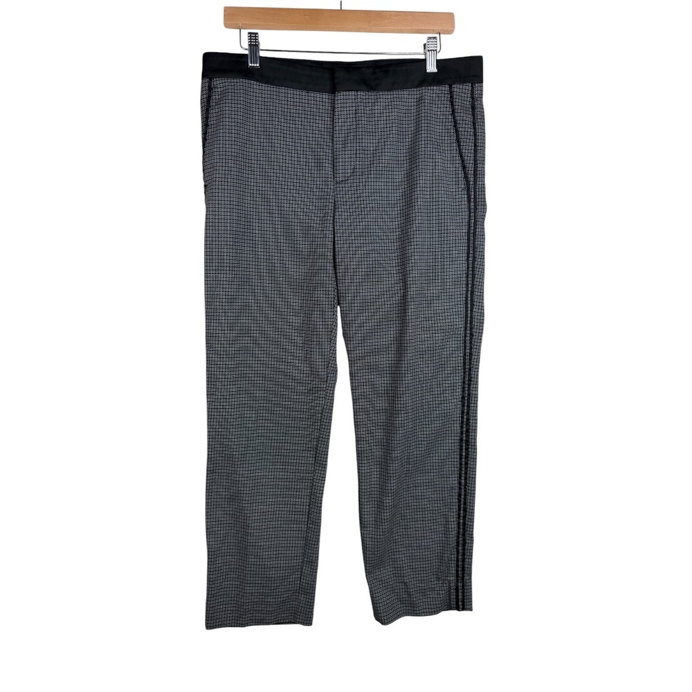 Banana Republic Geometric Print Dress Pants size 10 Short Black/Gray/White